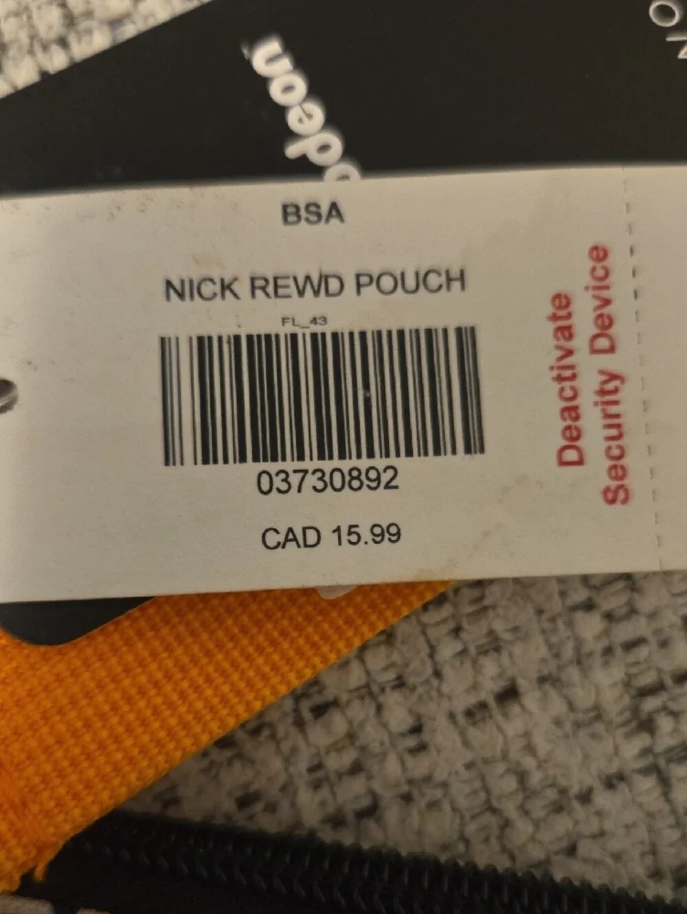 Nickelodeon Multicolor Cartoon Character Zip Pouch with Orange Lanyard